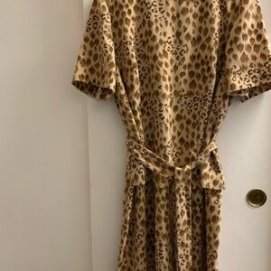 Sag Harbor Leopard Print Dress Women’s Plus Size 18W Belted